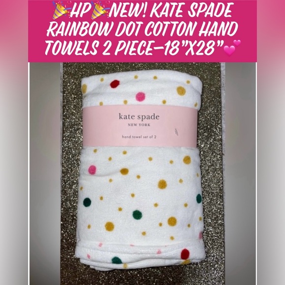 ๐HP๐New! Kate Spade Rainbow Dot Cotton Hand Towels 2 Piece-18โx28โ๐ - Picture 9 of 9